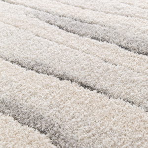 Tapis de salon doux à motif organique - Nube - Beige et gris - gros plan