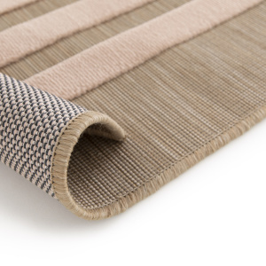 Tapis intérieur et extérieur en relief Luna beige, jaune, rose - envers