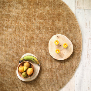 Tapis ovale en jute et coton - Lounge - Naturel - Vue de haut