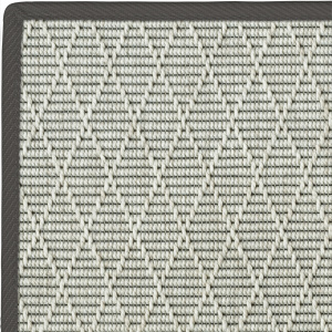 Tapis intérieur / extérieur Timika blanc craie galon noir