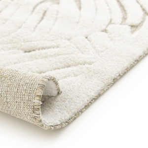 Tapis de salon en matière recyclée Ode à la nature beige et crème - envers