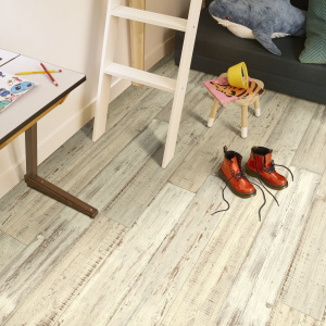 Sol Vinyle Link - Imitation parquet bois peint vieilli - chambre enfant