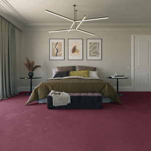Moquette résistante aux taches Chromaluxe Rose boudoir facile d’entretien dans un espace nuit apaisant