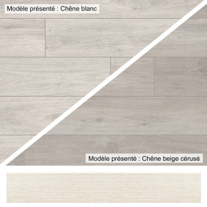 Plinthe décor bois KronoSwiss modèle W, continuité visuelle avec le revêtement de sol