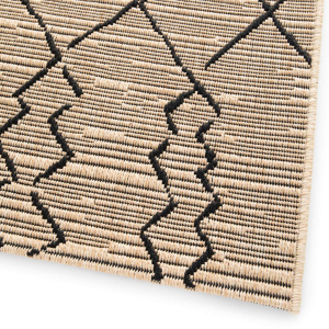Bordure du tapis Scandinave marron et noir, finition soignée et tissage serré