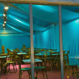 Coton gratté ignifugé M1 bleu atoll en rideaux décoratifs pour intérieur