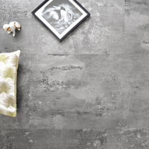 Sol clipsable Performance - Béton gris argenté avec déco contemporaine vue du dessus