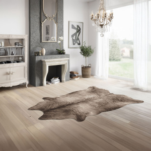 Tapis effet peau de vache - Paquerette - Grège - salon