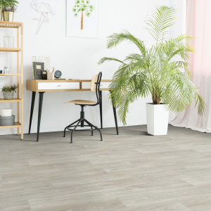 Sol Vinyle Textile Grande largeur - Aspect parquet chêne blanchi - Bureau