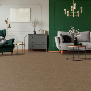 Sol Vinyle Textile Black Edition - Aspect béton ciré marron - Salon