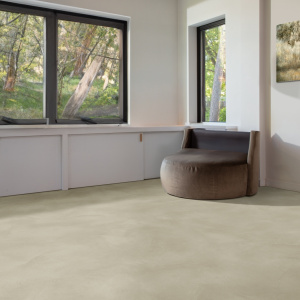 Sol Vinyle textile Rénove - Envers gris - Béton lissé sable - séjour