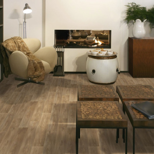 Sol Vinyle Textile Black Edition - Aspect parquet chêne naturel - Ambiance salon