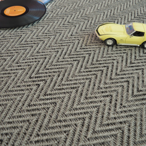 Tapis sur mesure Tissé plat Java Chevron silver - chambre