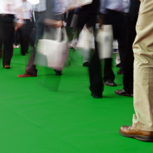 Moquette Stand Event Vert pour circulation intensive