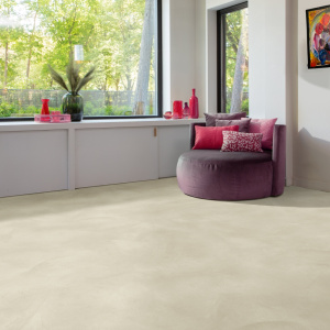 Sol Vinyle textile Rénove - Envers gris - Béton lissé ivoire - séjour