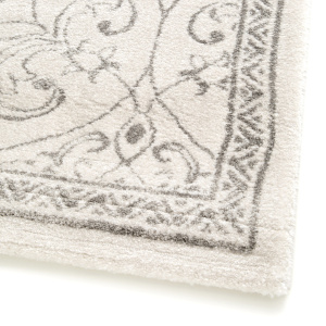 Tapis à motif floral oriental - Arabesque - Écru - coin