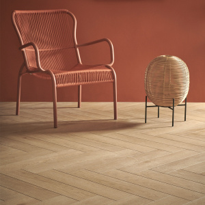 Parquet vinyle rigide Ultime - Pose clipsable bâton rompu - Chêne sable naturel - décoration tendance