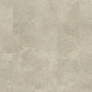 Sol Vinyle Textile Grande largeur - Carrelage pierre naturelle - Travertin crème - sans perspective