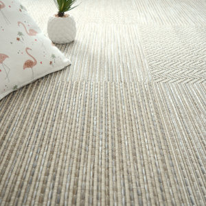 Tapis Moderne Prisma Grège - Carrés - Vue de face