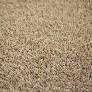 Gazon synthétique de couleur Métropolitain Sable 22 mm, détail des fibres beige et beige clair