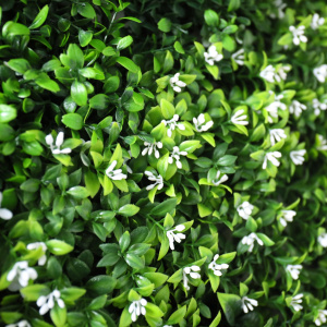 Texture florale du mur végétal artificiel Prairie en blanc et vert pour intérieur ou extérieur