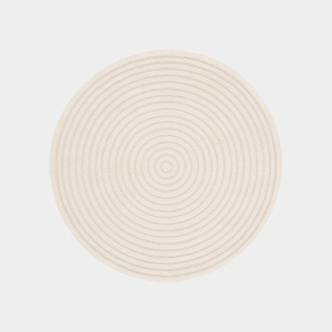 Tapis rond de salon en relief - Circle - Cercle écru et crème
