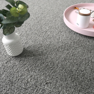 Revêtement laine bouclée Latoon Gris foncé avec surface homogène et décor minimaliste
