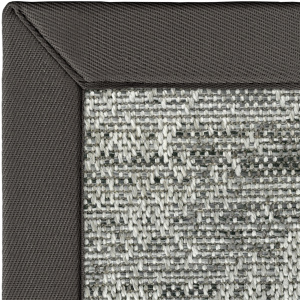 Tapis intérieur / extérieur Jambi nuances gris minéral ganse anthracite