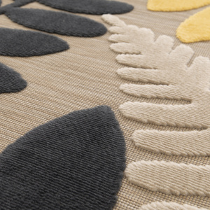 Tapis intérieur et extérieur en relief - Palmera - Beige et noir - gros plan