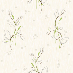 Papier peint vinyle expansé sur intissé - Basique - Motif floral vert pois satiné - Sans perspective