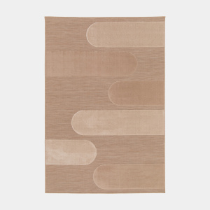 Tapis intérieur et extérieur en relief - Capri - Marron et beige