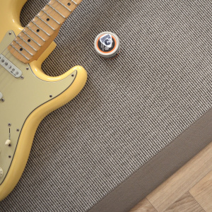 Tapis Tissé plat Mahé silver ganse coton taupe - Tranche vue de haut