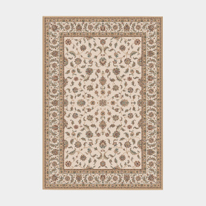 Tapis style persan en velours ras - Kiana - Beige antique