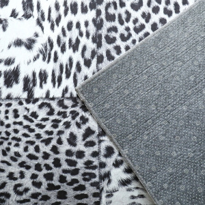 Tapis toucher soft imprimé léopard avec dessous antidérapant, conception pratique pour cuisine, salon ou chambre