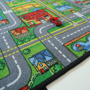Tapis De Jeu Circuit Voiture De Course Tapis Rectangle Géant Jouet Cadeau Pour Bébé Enfant Mixte - Jeux - Jouets