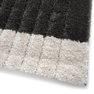 Tapis de salon en relief - Black Circle - Noir - coin