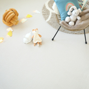 Tapis sur mesure Tissé plat - Mahé - Blanc - vue de loin