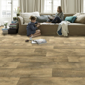 Sol Vinyle Textile Haute Performance - Aspect parquet chêne rustique naturel - salon