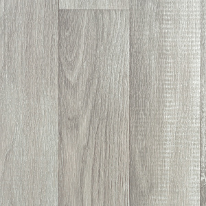 Détail Sol Vinyle First - Imitation parquet gris clair - Effet argenté veinage bois naturel