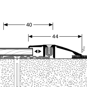 Barre de seuil Romus à visser 90 cm - Alu incolore - Rattrapage de niveau - Schéma barre de seuil