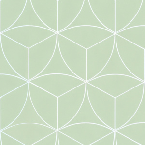 Sol Vinyle Textile économique - Rosace géométrique - Vert d'eau