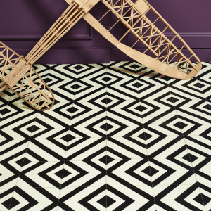 Tapis sur mesure Vinyle - Imitation Carrelage losange - vue de près