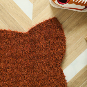 Paillasson Coco - Chat Miaou - Rouille, exclusivité Decoweb,  détail fibres de coco anti-poussière