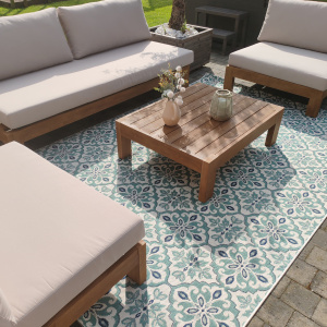 Tapis d'extérieur et intérieur - Madeleine - Vert céladon - partenariat