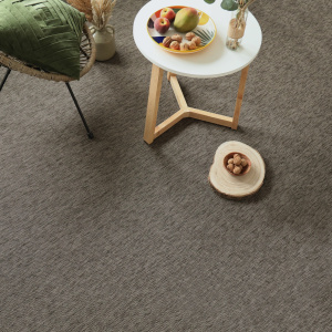 Tapis sur mesure Tissé plat - Mahé - Marron cendré - vue de loin