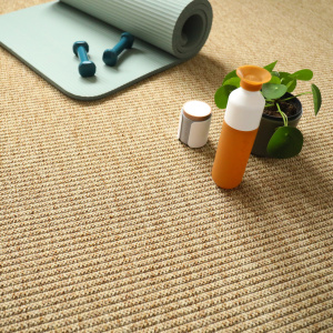 Tapis sur mesure Tissé plat aspect coton - Pilates - Beige naturel