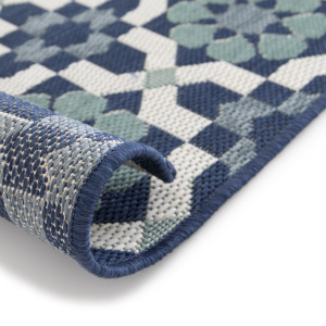 Tapis de couloir et cuisine - Lucienne - Bleu nuit - envers