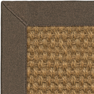 Tapis Coco Delhi panama avec ganse polypropylène Chocolat, finition soignée sur fibres naturelles de coco