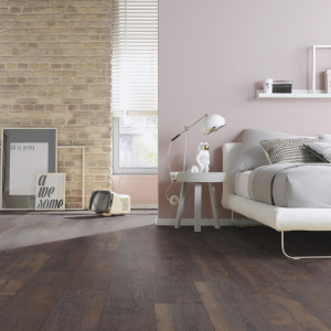Parquet flottant Stratifié compatible cuisine salle de bain - Chêne brun Cuba - Chambre