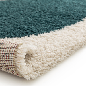 Tapis style berbère - Terre ancestrale - Bleu canard, camel - envers